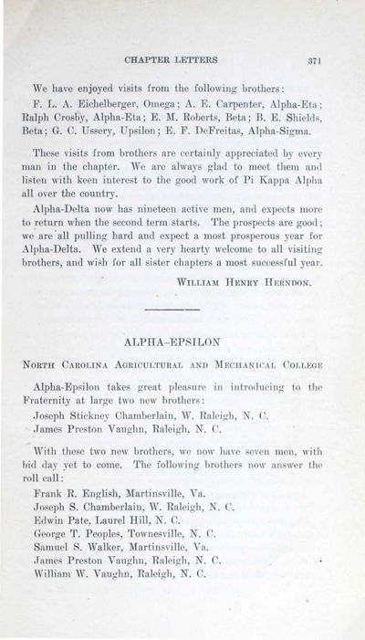 Alpha-Epsilon, February 1919